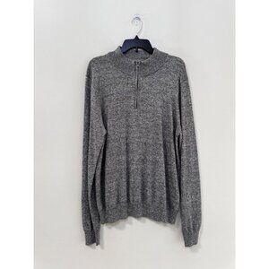 14th & Union Men's Quick arter Zip Grey Long Sleeve New Pullover Sweater large
